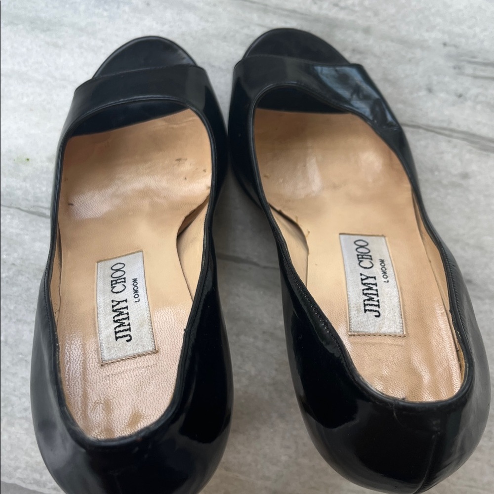 Jimmy Choo Black Peep Toe Pumps - Picture 8 of 10